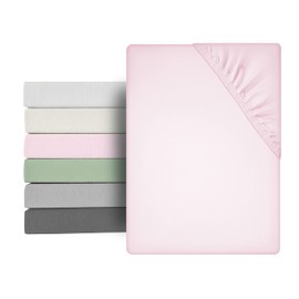 BEAUTEX Microfibre Fitted Sheet, Lightweight and Soft Premium Quality (140 x 200 x 30 cm, Pink)