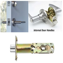 Create idea 2Pcs Tubular Mortice Latch Size 60mm or 70mm Stainless Steel Tubular Door Latch Adjustable Latch Accessories for Lever Door Handles Internal Door Handles