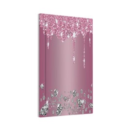 Wpshijia Switch Plates Sparkling Diamonds Pink Silver Glitter Drops 1 Gang Light Switch Cover No Device Wall Plate Decorative Blank Switchplate Electrical Faceplate for Bathroom Home Art Panel Decor