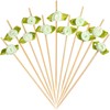 Minisland Green Rose Flower Cocktail Picks, 4.7 Inch Long Bamboo