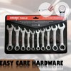 10 pcs Stubby Spanner Set Ring Open End Combination Short