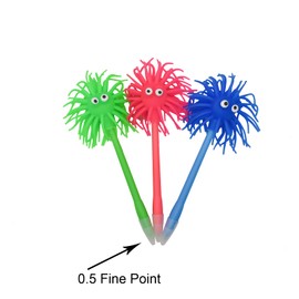 Lopenle 6 PCS Cute Sea Urchin Pens Funny Monster Pen Novelty Animal Pens Soft Rubber Ballpoint Pens For School Christmas Office Party.