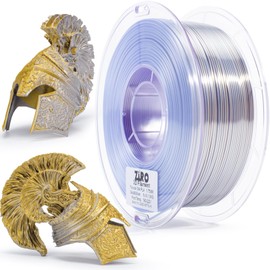 ZIRO PLA Filament Dual Color Coextrusion Silk 3D Printer Filament 1.75mm for 3D Printer & 3D Pen, Multicolor PLA Rainbow Filament, 1kg(2.2lbs),Gold & Silver