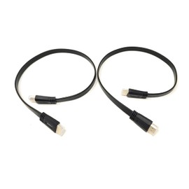 mCore 2pcs. 50cm Flat HDMI to HDMI Cable/Lead Ultra HD (4K) 3D-compatible Gold-Plated, Compatible with LCD LED UHD HD TV Game Console Laptop PC (2, 0.5m)