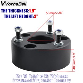 VVORHSBELL 3" Front Leveling Lift Kits for 2009-2022 Ram 1500 4WD 4X4,3 Inch Front Strut Spacers for Dodge Ram Suspension Lift Kits