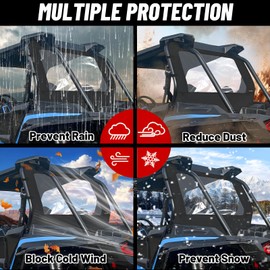 StarknightMT RZR Rear Soft Window Compatible with Polaris RZR XP 1000/4 1000/XP TURBO /XP 4 TURBO RZR Back Windshield RZR Accessories Back Dust Panel