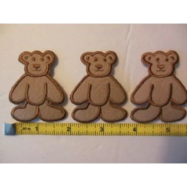 Unbranded 3 TEDDY BEAR Iron-On Appliques  - NEW  1.75"x 2"