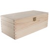 WooDeeDoo Oblong Wooden Storage Box with Hinged Lid and Clasp