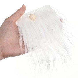 24Pcs Pre-Cut Gnome Beard Faux Fur Costume Beard Fabric Handmade Dwarf Beard with Unfinished Wood Balls for Crafts
