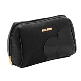 Mary Quant (Marie Quant) Shrink Daisy Patch Oval Pouch H10×W15×D8 cm Black