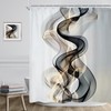 Riyidecor Abstract Black Gold Shower Curtain 60Wx72H Inch Modern Luxury