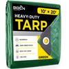 Green Tarp Heavy Duty Waterproof 8 Mil Thick Material, Multi-Purpose