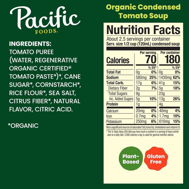 Pacific Foods Organic Condensed Tomato Soup, 10.75 oz Can