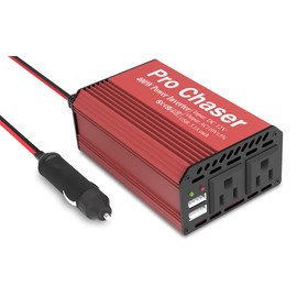 Pro Chaser 400W Car Power Inverter – DC 12V to AC 110V Converter with Dual AC Outlets & 6.2A USB Ports, Ideal for Road Trips, Camping, Small Appliances & Electronics (Red)