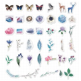 iMapo J+ Cute Planner Stickers 80 pcs, Mini Aesthetic Butterfly Birds Plant Sticker, Trendy Decals for Water Bottles, Phone Cases, Laptops, Calendars, Scrapbook, Bullet Journal, Album