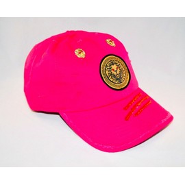 Damier Langevinè®  Designer Trendy Distressed Pink Baseball Cap Lion Hat