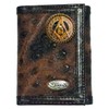 Custom Masonic Square and Compasses Nocona Ostrich Print trifold wallet