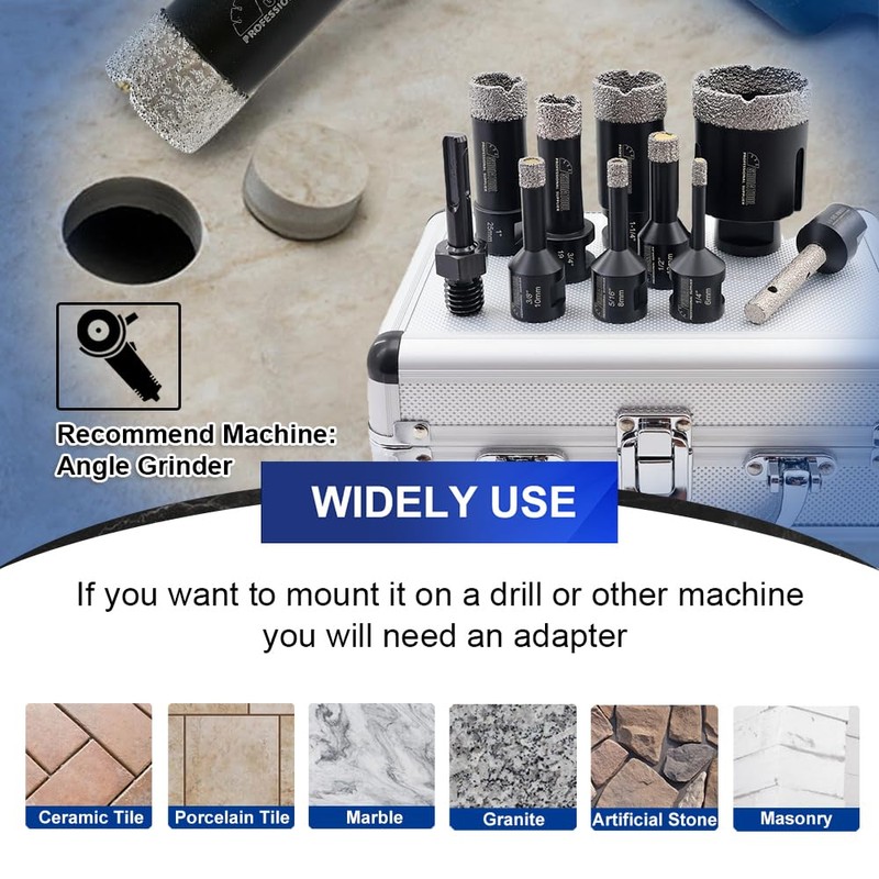 SHDIATOOL Diamond Core Drill Bits Hole Saw Kit for Porcelain