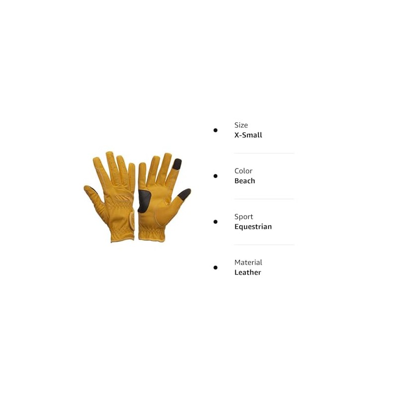 eGlove EQUEST GRIP PRO Leather Touchscreen Horse Riding Gloves (Beach,