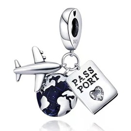 HappyStar Charms Pendant, 925 Silver for Bracelets, Red Charm Pendants, Beads Charms, Compatible with European Bracelets and Necklaces for Women, Sterling Silver Cubic Zirconia