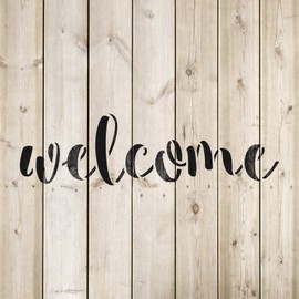 Welcome Stencil Template for Walls and Crafts - Reusable Stencils for Painting in Small & Large Sizes
