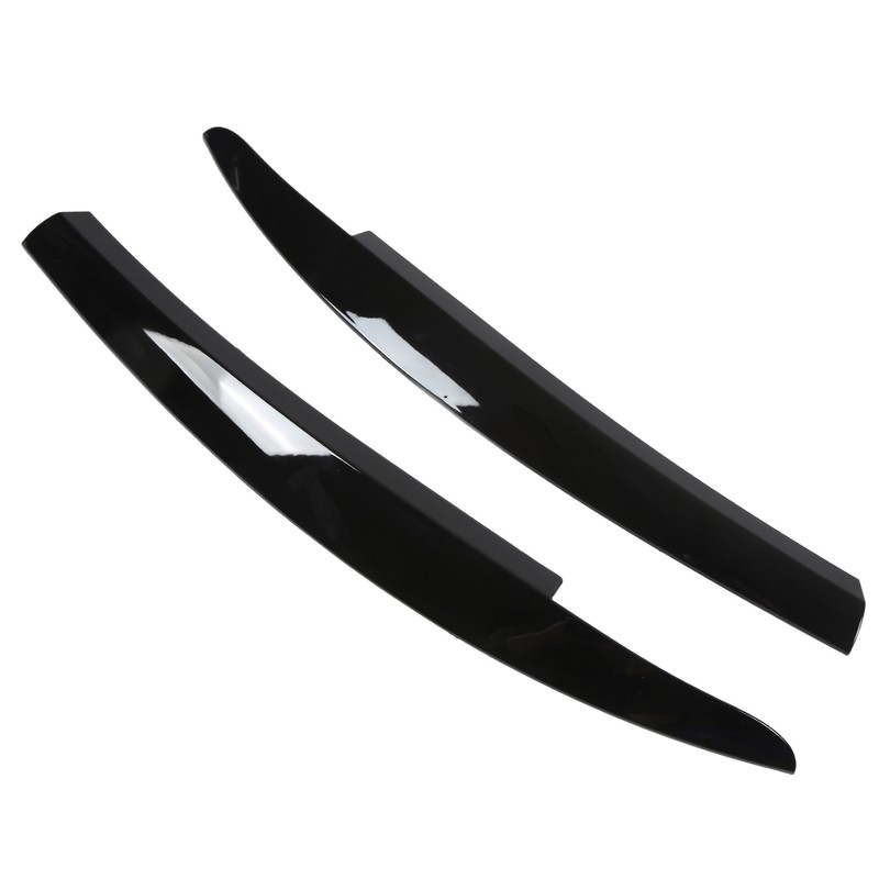 2Pcs/Set Front Headlight Eyebrow Eyelid Strips Cover Trim Glossy Black