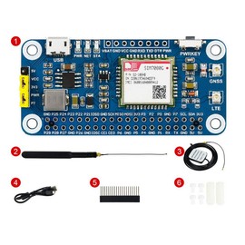 NB-IoT/Cat-M(eMTC)/GNSS HAT for Raspberry Pi Based on SIM7080G Supports Protocols as TCP/UDP/HTTP/HTTPS/TLS/DTLS/PING/LWM2M/COAP/MQTT Globally Applicable