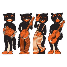 Beistle Scat Cat Band Cutouts, Black/White/Orange