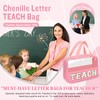 izuzta Chenille Letter Clear Makeup Bags Tote, Preppy Makeup Bag