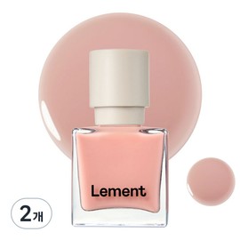 Lement Color Nail Polish, 17 Mellow Cream Coral, 9.5ml, 2 pcs / 르멘트 컬러 네일 매니큐어, 17 멜로우 크림 코랄, 9.5ml, 2개