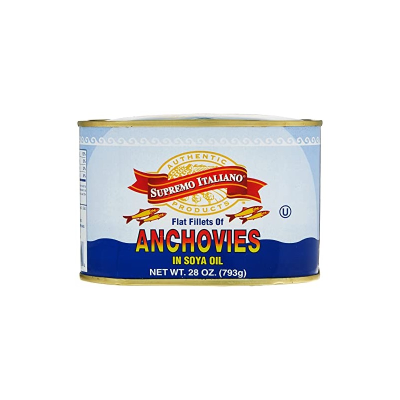 Supremo Italiano Anchovies in Soy Oil, 28 Ounce