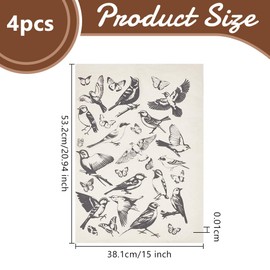 OLYCRAFT 4 Stück Transferpapier Für Keramikton Mit Fliegenden Vögeln Keramik Aufkleber 53x38cm Porzellan Unterglasur Transfers Fliesenaufkleber Für Keramik Emaille Aufkleber – 0.1mm Dick