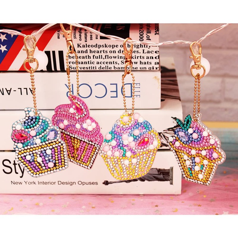 Samcos 5D Diamond Painting Keychain Ice Cream Kit Set of