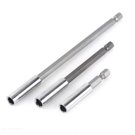 3 Pcs 1/4 Inch Hex Shank Magnetic Bit Holder Extension 60 100 150 Quick Release Drill Bit Holder Extension Set For Screws Nuts Drills Handheld Drivers