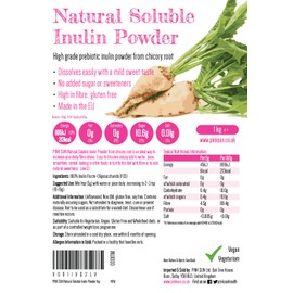 PINK SUN Inulin Powder 5kg (1kg x 5) High Fibre Sugar Free Pure from Chicory Root High Grade Prebiotic Unflavoured Gluten Free Vegetarian Vegan Bulk