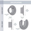 Wideskall Heavy Duty Stainless Steel Closet Pole Sockets Rod End