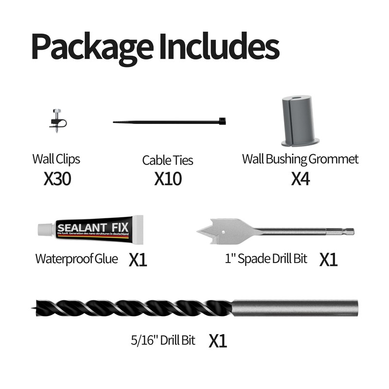 EAZUSE Starlink Cable Routing Kit Wall Pass Through Grommet Mounting