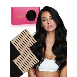 WENNALIFE Tape Weft Hair Extensions Real Human Hair, Tape in Hair Extensions Human Hair 20 Inch 100g 20pcs Jet Black Luxury Remy Hair Straight Extensiones De Cabello Hmano