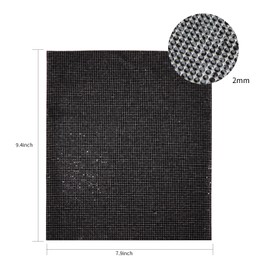 Bling Crystal Rhinestone Sheets Self Adhesive, Glitter Gem Sheet for DIY Craft, Car Decoration Rhinestone Stickers, 9.4 x 7.9 Inch (Black)