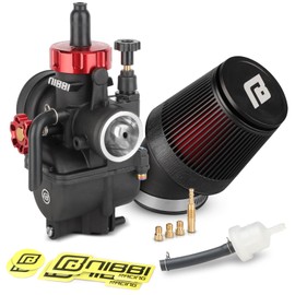 NIBBI 24mm Carburetor with CNC 48mm Air Filter kit,PE24 Carburetor fit for 150cc Pit Bike,Upgrade for SSR150cc Apollo150cc X-PRO150cc Performance Parts