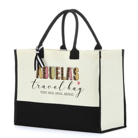 Abuela Gifts Tote Bag Grandma Gifts Beach Bag Gift for Grandmother Retirement Birthday Mothers Day Thank You Gifts for Women Nana Mamaw First Time Grandma Gigi Mimi Gaga Canvas Travel Shopping Bag