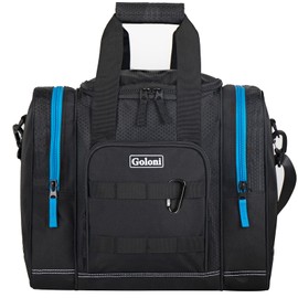 Goloni Bowling Ball Bag for Single Ball with Padded Ball Holder, 2 Pockets fit Bowling Shoes Up to Mens Size 14 and Accessories