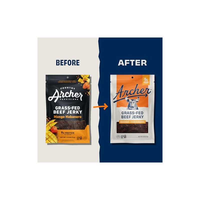 Country Archer Grass-Fed Beef Jerky - Beef Jerky Snack Pack,