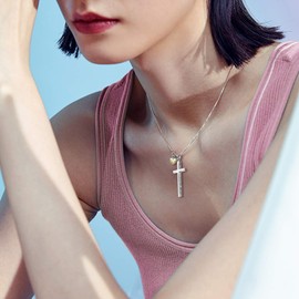 POPLYKE Cross Necklace for Women Sterling Silver August Birthstone Philippians 4:13 I Can Do All Things Necklace Mothers Day Gifts for Men Birthday 20+2'' (silver-08 August)