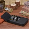 Lanxivi Genuine Leather Fountain Pen Case 6 Slot Black Leather