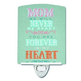 Caroline's Treasures BB5421CNL Mom Forever in My Heart Ceramic Night Light Compact, UL-Certified, Ideal for Bedroom, Bathroom, Nursery, Hallway, Kitchen, 6x4x3, Multicolor