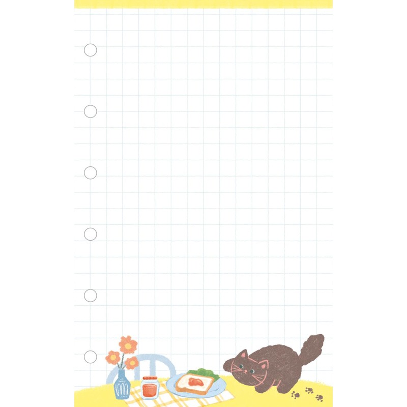 Furukawa Paperwork Notebook Refill, M6 fufufufu Notebook, Room with Cat