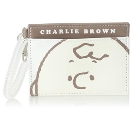Snoopy 0374 Pass Case, Commuter Pass Case, Card Case, Synthetic Leather, Coil Chain, Simple, Thin, School or Travel, Women's, Men's, Adults, Students, Children, Cute, Character, Charlie Brown (SPZ