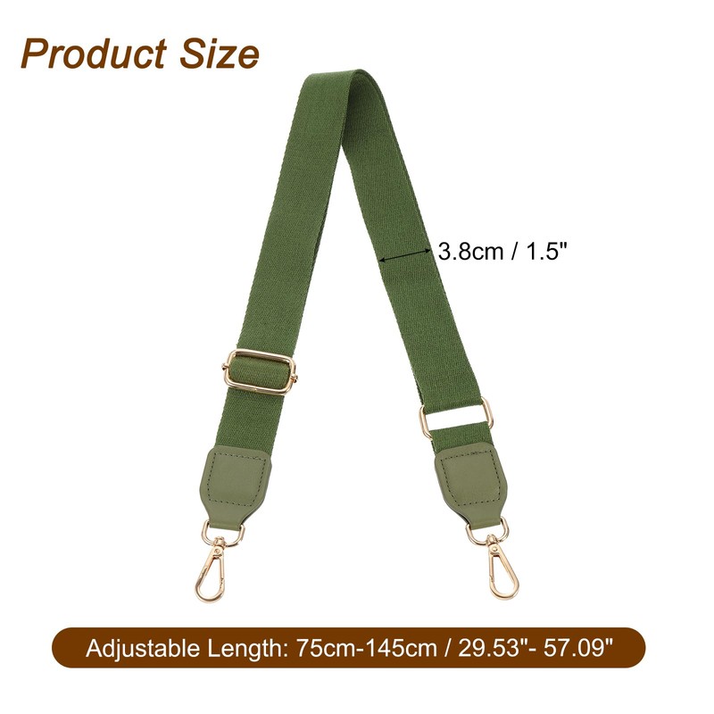 sourcing map Wide Shoulder Strap, 3.8cm Dark Green Adjustable Purse