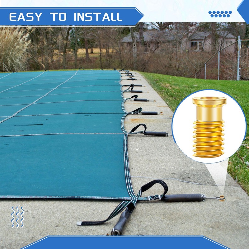 Zonon 15 Pack Pool Cover Brass Anchor Universal Size Fits